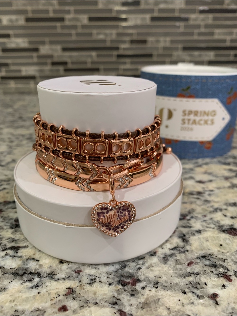 Bomb Party: 2026 Spring Stacks: Wild Heart Luxe Bracelets On Rose Gold Plating